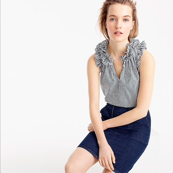 j crew ruffle top